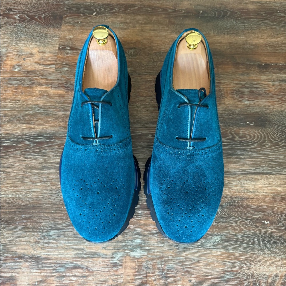 Size 10 handmade suede casual sneakers ..  100% handmade and a very unique color